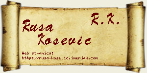 Rusa Košević vizit kartica